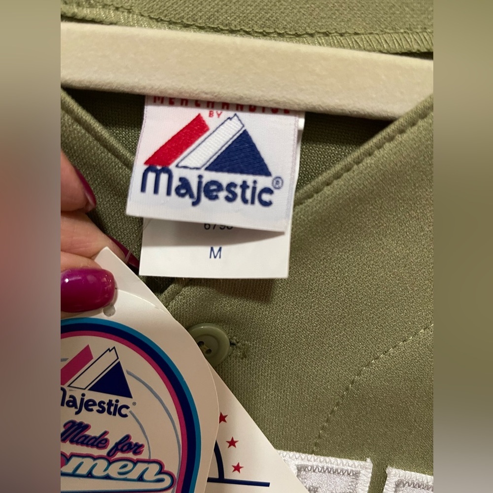 MLB - Majestic - Atlanta Braves women’s jersey - olive green - size M - Picture 2 of 5